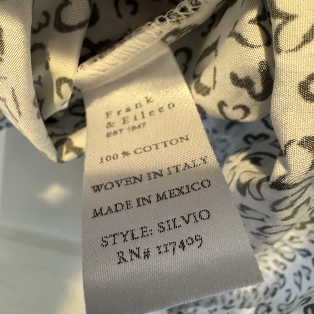 Frank & Eileen “Sylvio” Button down gray black and white cotton heart shirt | S - Picture 7 of 7